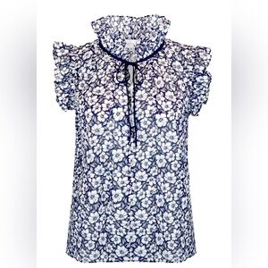 NWT CHRISTY LYNN Nora top in black posey print, Sz L